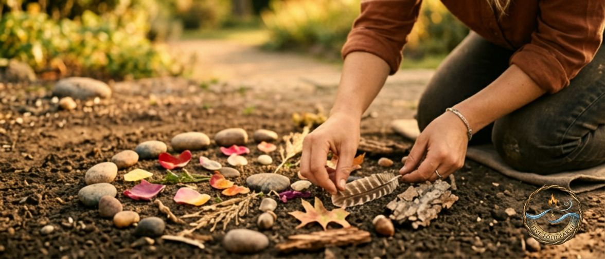 Beltane DIY Crafts arranging Elements