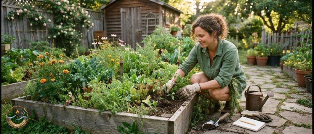 Medicinal herb garden showing it doesnt have to be perfect