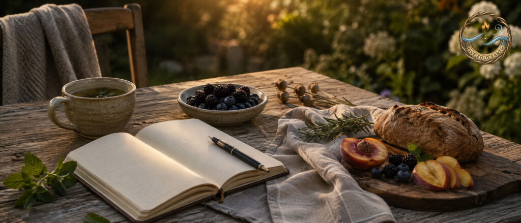 25 Lammas activities for the first harvest represented by a journal to reflect