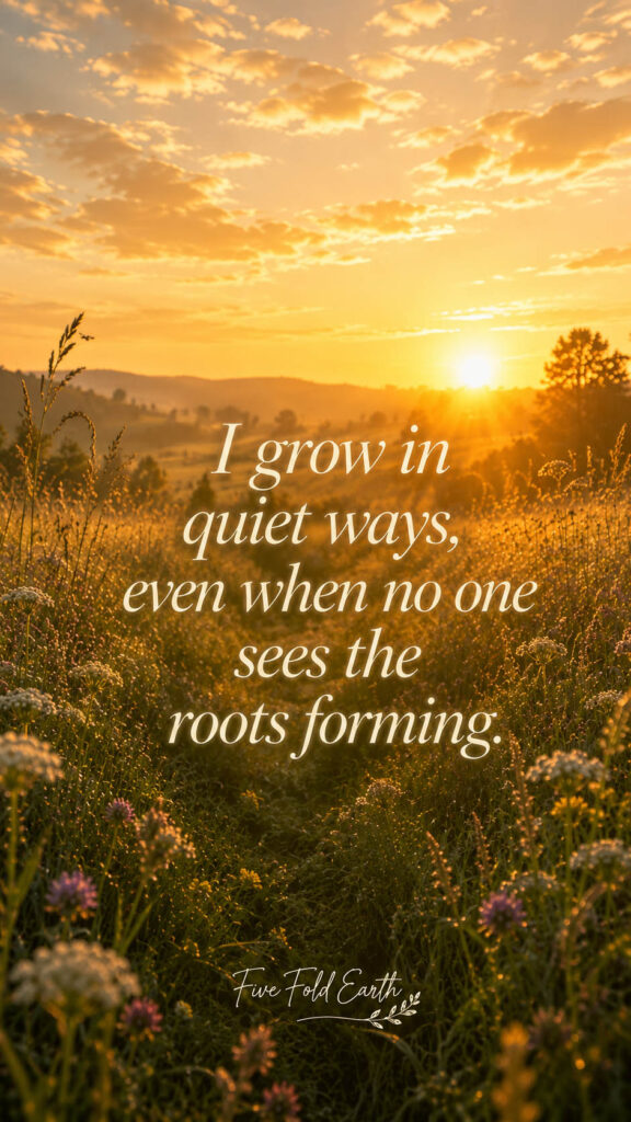 I grow in quiet ways