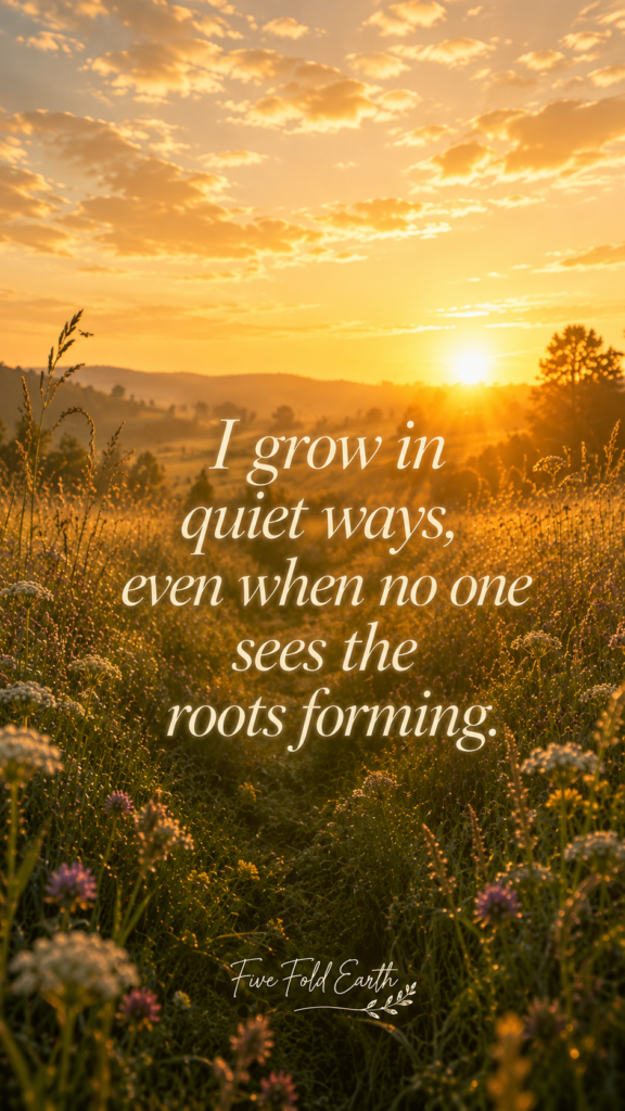 I grow in quiet ways growth affirmation