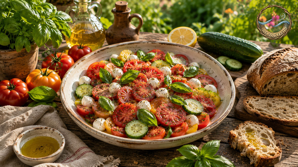 Lammas Recipes for the First Harvest Tomato Mozzarella salads