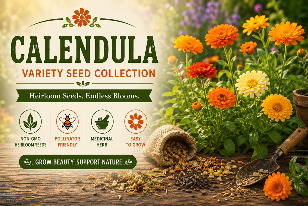 Calendula Seeds for Mid Summer Herb Gardens