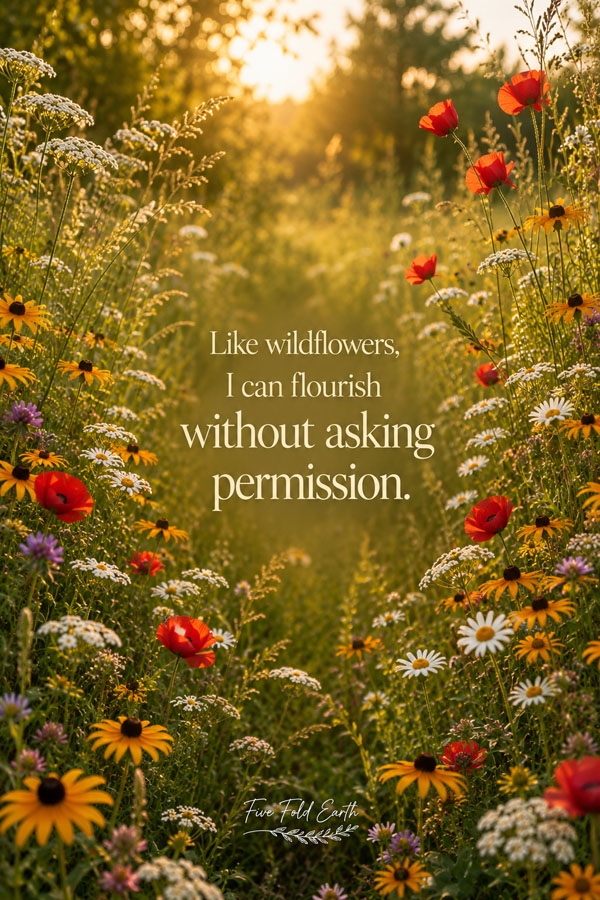 Like Wildflowers I can flourish growth affirmation wildflower fields