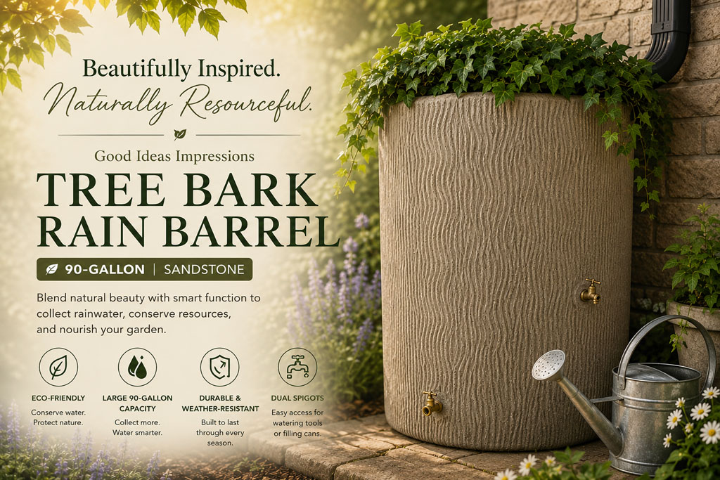 Tree Bark Rain Barrel