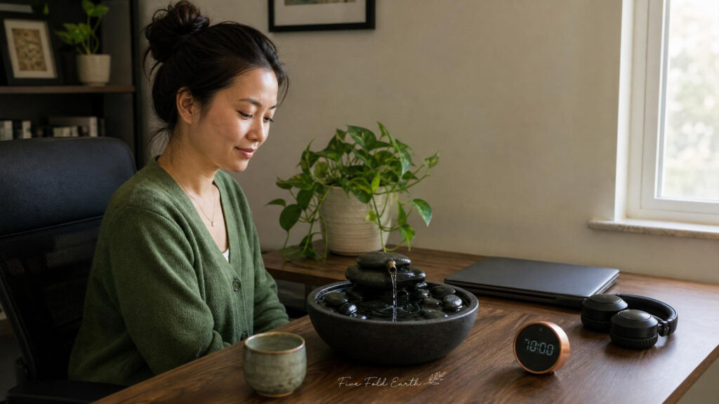 Water Meditation with mini home waterfall